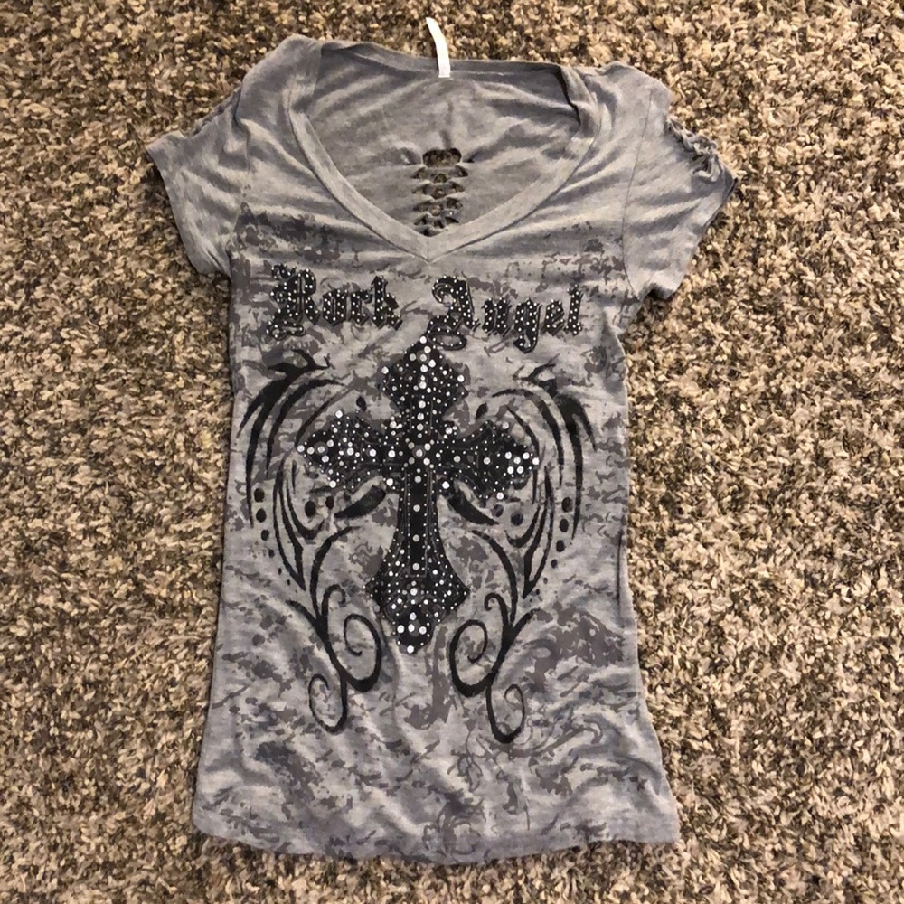 Juniors distressed top